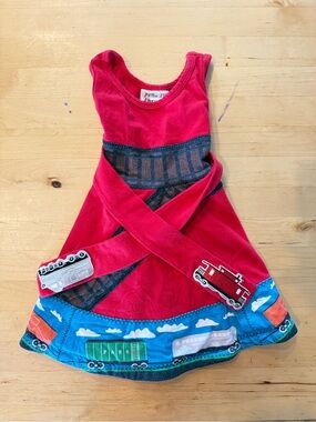 Original! Princess Awesome Busy Dress.  Red Train Dress.